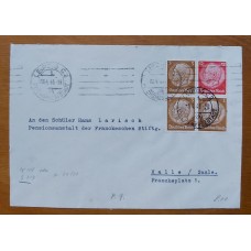 ALEMANIA 1943 SOBRE CIRCULADO CON ESTAMPILLAS SE-TENANT ZUSAMMENDRUCKE MICHEL W 40+ RARO 40 EUROS